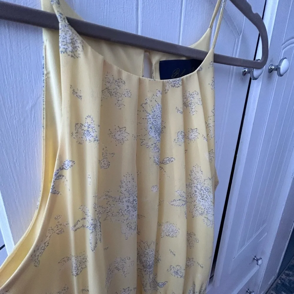 NWOT BLUE RAIN Yellow Sleeveless Dress w/Floral Print and Elastic Waist, Flared - Picture 6 of 14